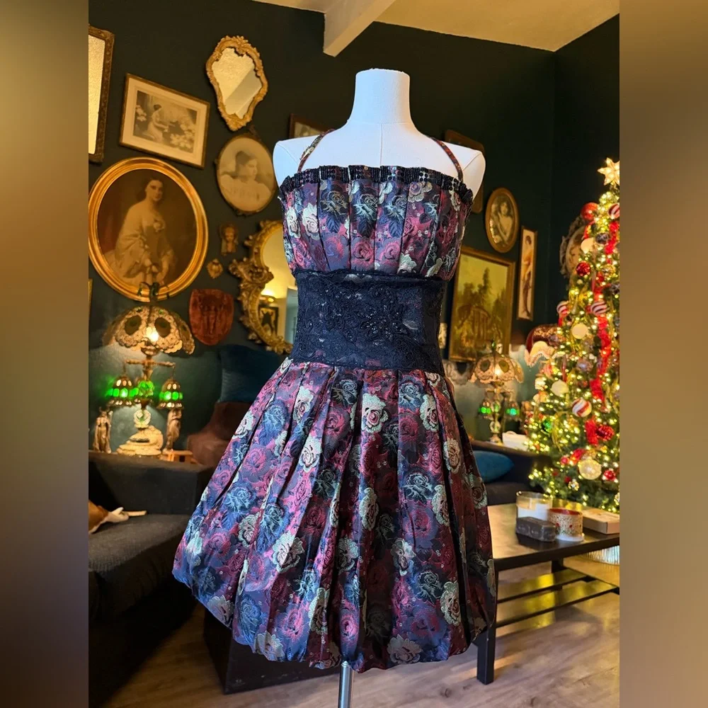 Bebe vintage goth Rose Bubble Dress— Small - Picture 12 of 12